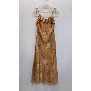 Jillian Jones Earthy Floral Ethereal Midi Slip Dress Sz. 8 NWT